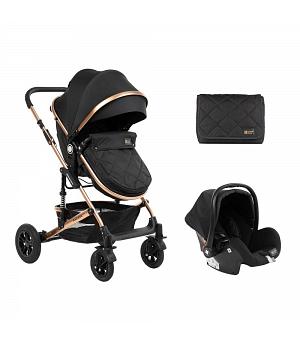 SILLA DE PASEO PARA BEBE - COCHECITO CONVERTIBLE AMAIA NEGRO + GRUPO 0 - KKB31001010122